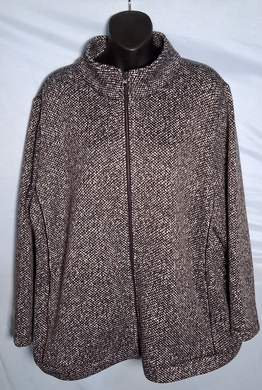 NWT Women's Talbots Textured Zip-Up Fleece Jacket